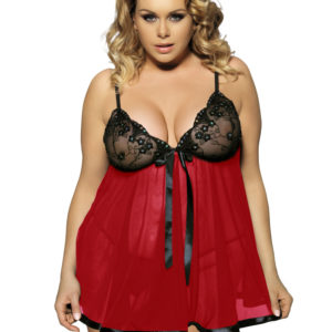 Babydoll Candela Rojo Negro [Talla 2XL]