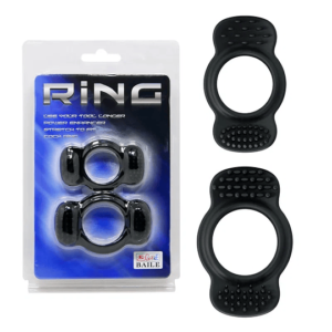 Anillo Vibrador Ring Duo Negro