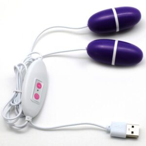Mini Huevo Vibrador Recargable USB Doble Púrpura