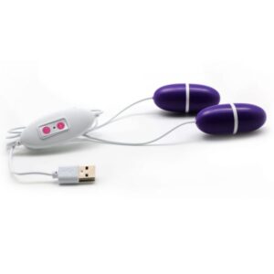 Mini Huevo Vibrador Recargable USB Doble Púrpura