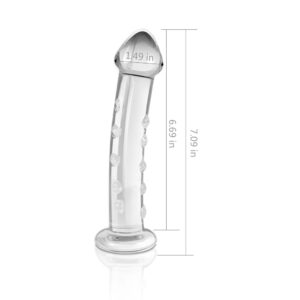 Dildo De Cristal 7,5″ Juanik “Perlas Curvo” transparente