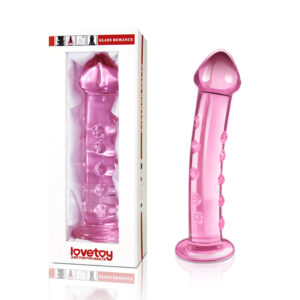 Dildo De Cristal 7,5″ Juanik “Perlas Curvo” Rosado