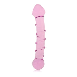 Dildo De Cristal 7″ Sumón “Espiral Curvo” Rosado