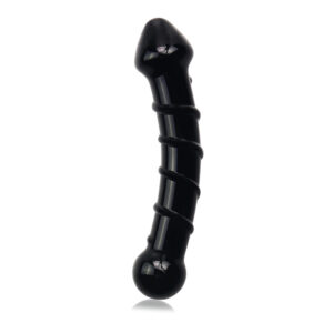Dildo De Cristal 7″ Sumón “Espiral Curvo” Black