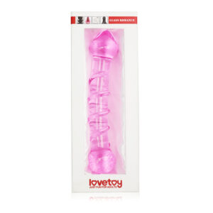 Dildo De Cristal 7″ Sumón “Espiral Curvo” Rosado
