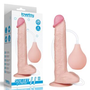 Dildo Eyaculador 11″ Super Suave Con Testículos