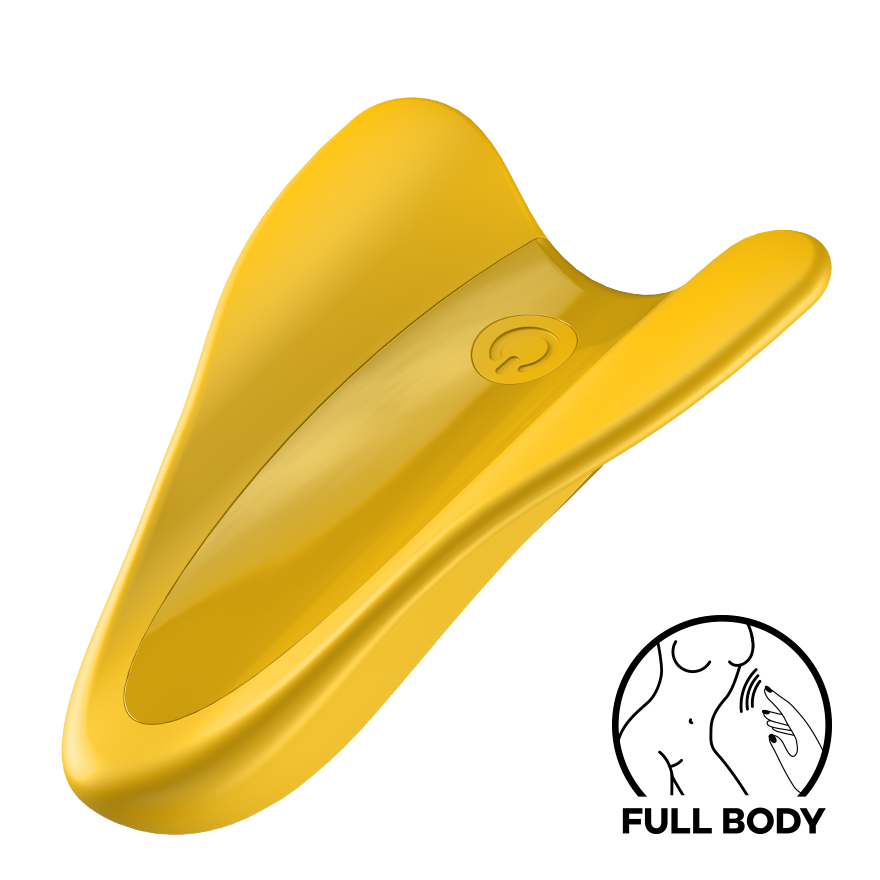 Satisfyer High Fly Yellow Finger Vibrator Front View9fb6lxZ50wp4w